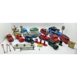 Corgi and Dinky die-cast model vehicles, Lesney Street furniture, car transporter, Corgi Service