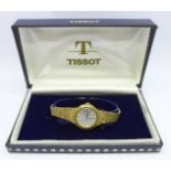 A lady's Tissot Stylist gold plated wristwatch, boxed