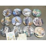 Collectors plates including twelve Danbury Mint The Majesty of Owls with certificates, Wedgwood