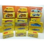 A collection of Norev Dinky Toys model vehicles, all boxed and sealed, 15 in total, 6 duplicates,