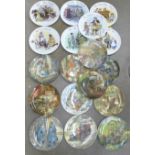 Eleven Wedgwood Wind In The Willows collectors plates and seven Wedgwood The Street Sellers of