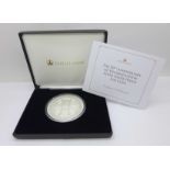 The 50th Anniversary of Decimalisation solid silver proof £5 coin - weight 5oz, with certificate