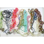 A collection of bead necklaces