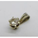 An 18ct gold and diamond pendant, approximately 0.4carat diamond weight