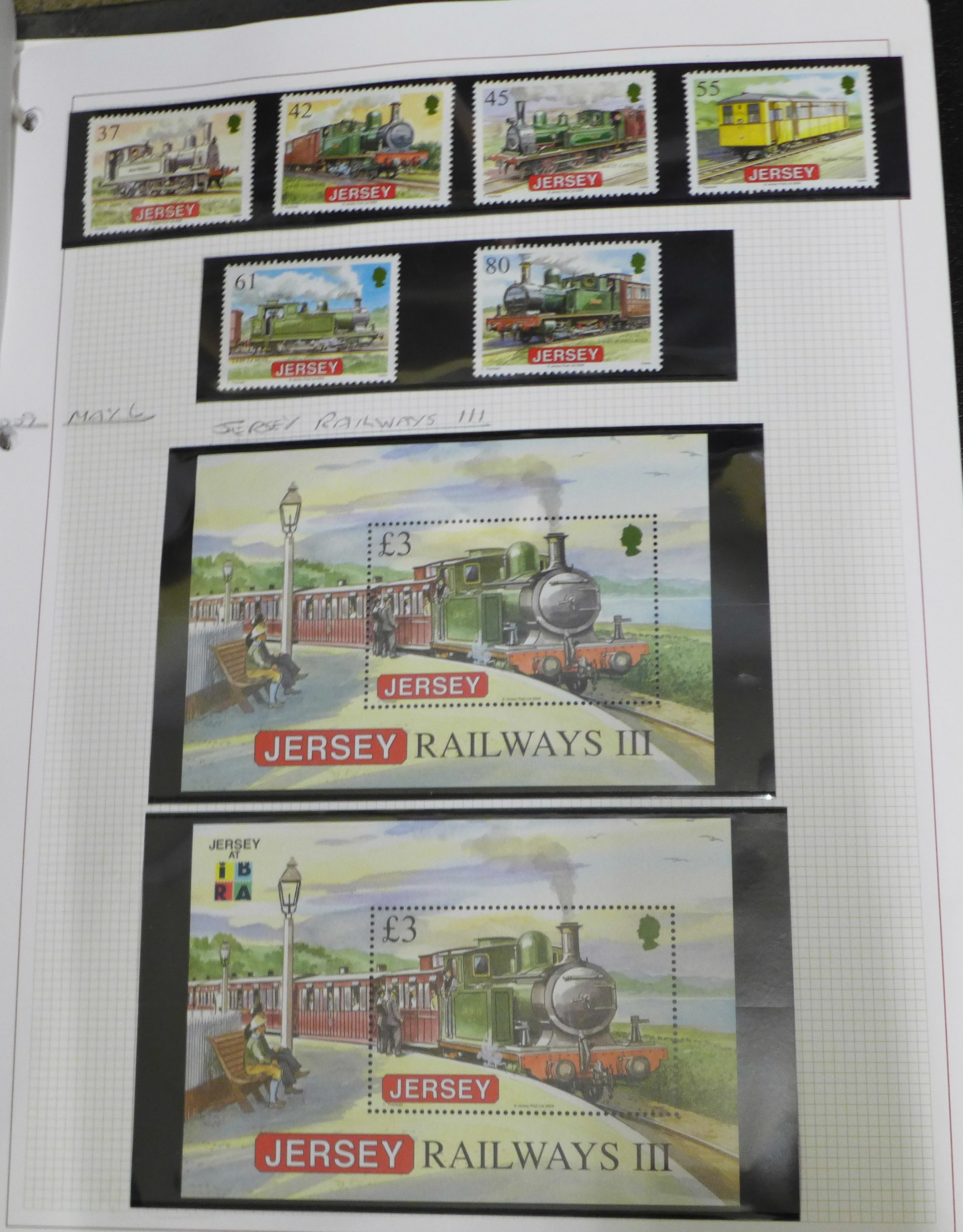 Stamps:- three folders with Jersey, Alderney and Summer Isles, approximately 119 pages in total, (27 - Bild 9 aus 18