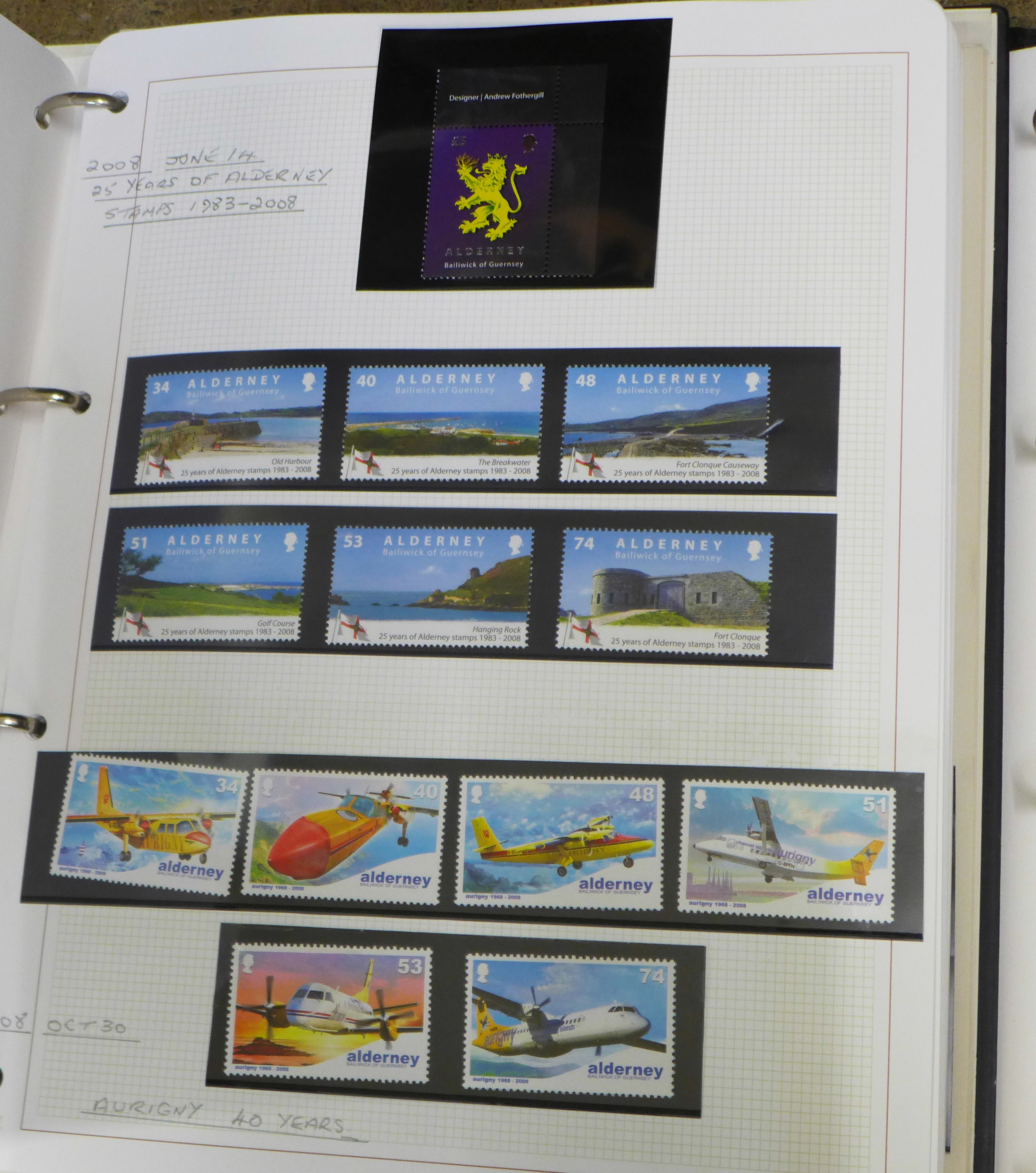 Stamps:- three folders with Jersey, Alderney and Summer Isles, approximately 119 pages in total, (27 - Bild 2 aus 18