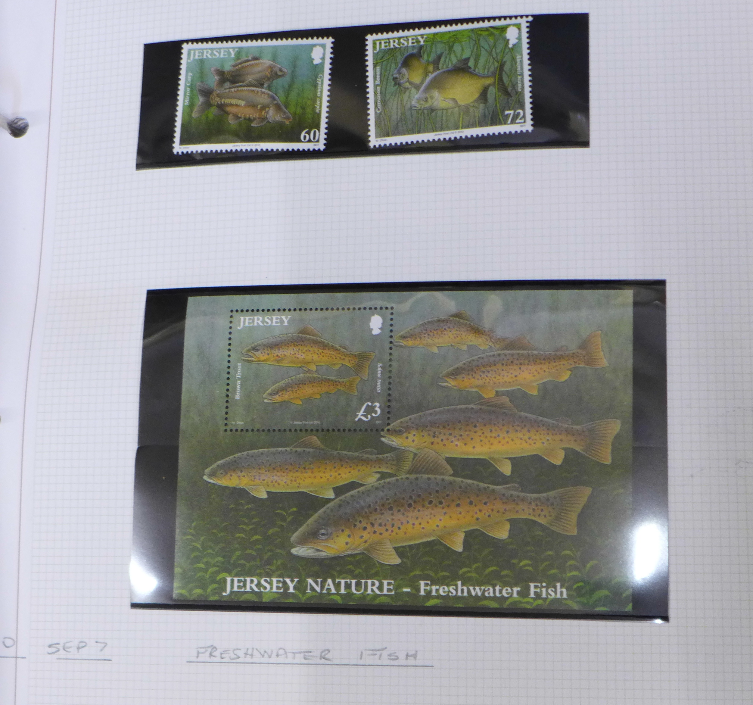 Stamps:- three folders with Jersey, Alderney and Summer Isles, approximately 119 pages in total, (27 - Bild 11 aus 18