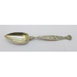 An American sterling silver christening spoon, marked T.C. Tanke