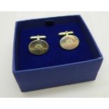 A pair of silver P & O Cruises cufflinks