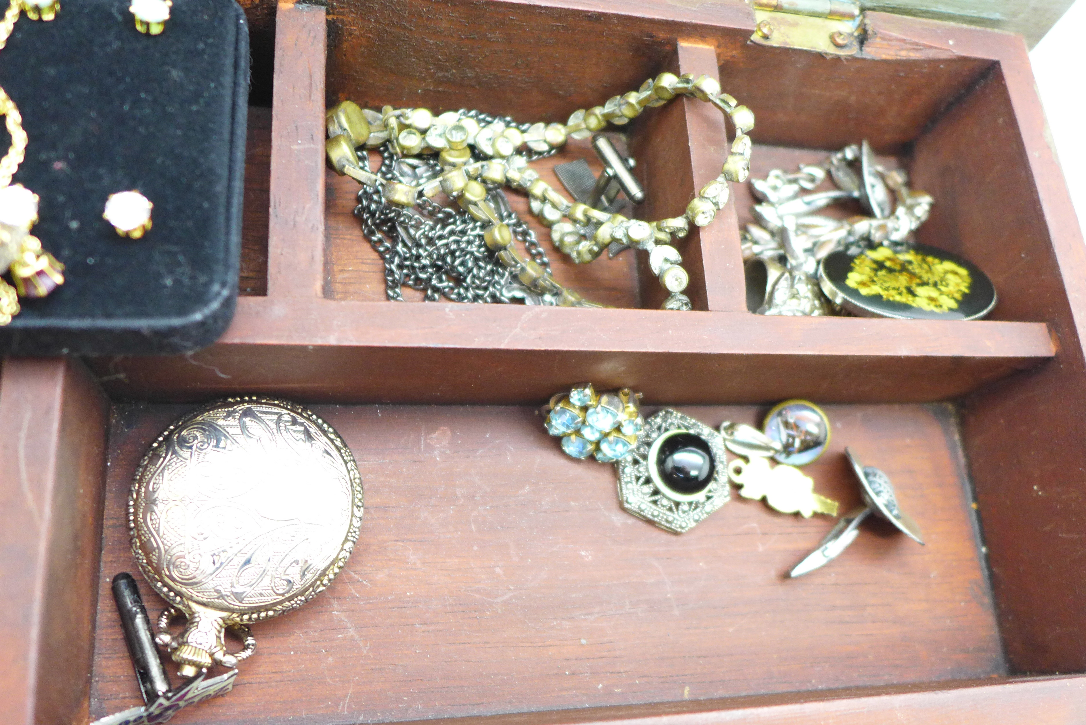 Costume jewellery, three watches including Lorus and Mauthe and a silver rimmed scent bottle, - Image 2 of 3