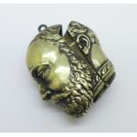 A novelty Edward VII vesta case, hinge strained