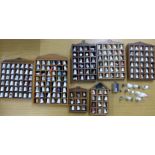 Over 200 collectors thimbles, mainly ceramic, with display racks **PLEASE NOTE THIS LOT IS NOT