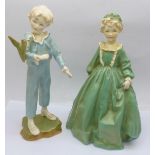 Two Royal Worcester figures, The Parakeet and Grandmother's Dress
