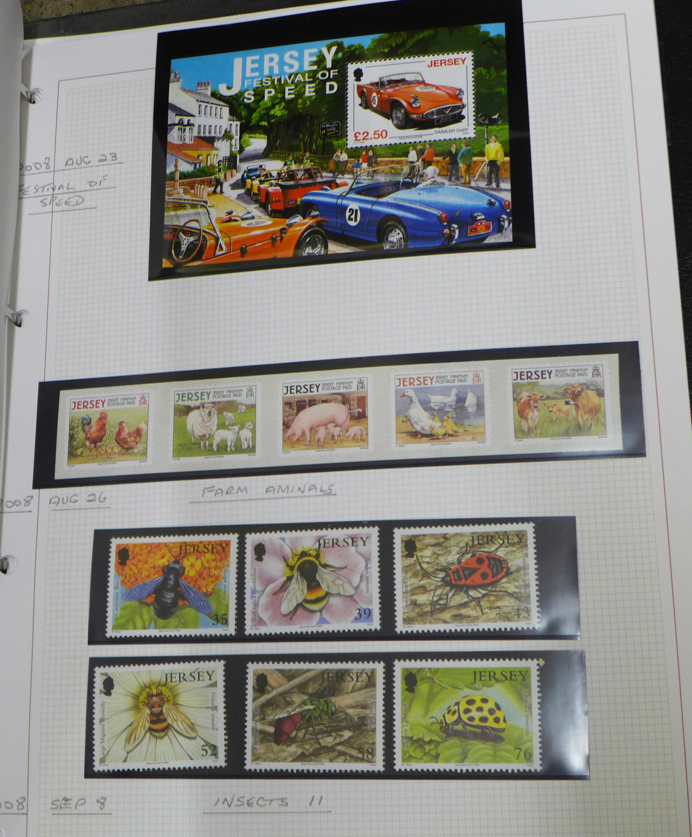 Stamps:- three folders with Jersey, Alderney and Summer Isles, approximately 119 pages in total, (27 - Bild 8 aus 18