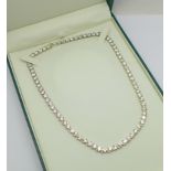 An Ernest Jones silver and diamante necklace, 26g, 39.5cm