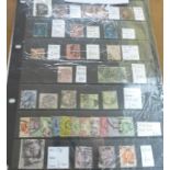 Stamps:- Great Britain Queen Victoria, used on stock sheet, penny black to Jubilees, 34 stamps to