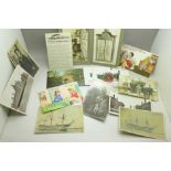 Thirty-six postcards, twenty-five with military and Naval subjects