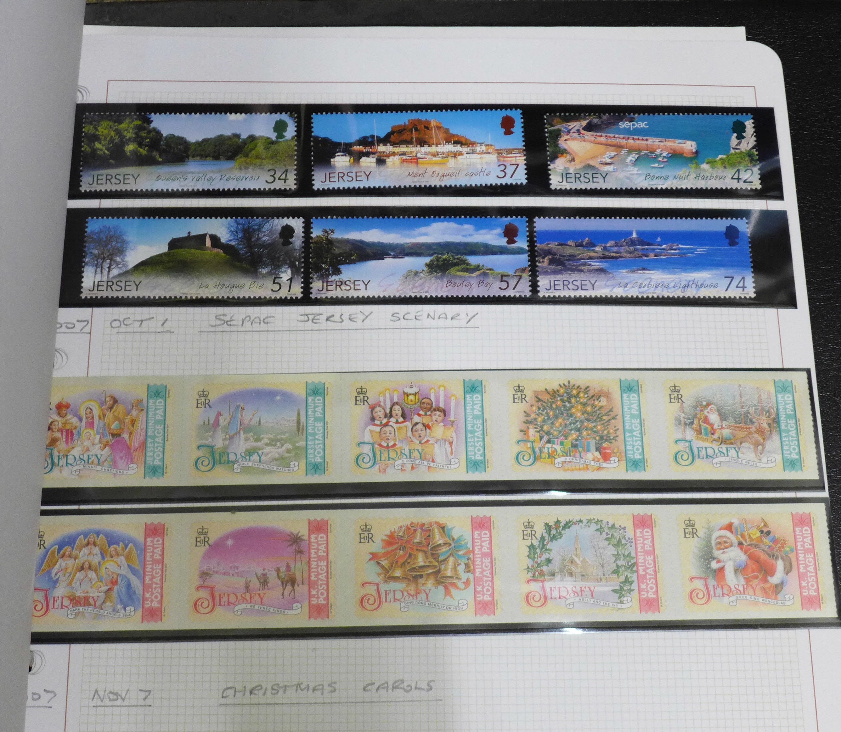 Stamps:- three folders with Jersey, Alderney and Summer Isles, approximately 119 pages in total, (27 - Bild 7 aus 18