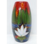 An Anita Harris art pottery Skittle vase, Water Lily design, signed Anita Harris in gold on the