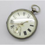 A silver cased fusee pocket watch, hallmarked London 1884, signed L. Rudelsheim, Wolverhampton