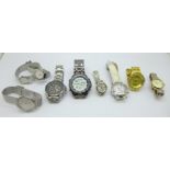 Fashion wristwatches, Skagen, Rotary, Sekonda, etc., one lacking case back