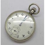 A silver cased Rolex pocket watch, the dial and movement marked Rolex, in a Dennison case, inner