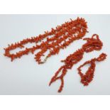 A coral necklet and other coral for repair