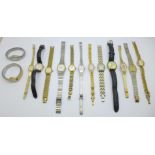 Fourteen lady's quartz wristwatches including Rotary, Seiko and Bulova