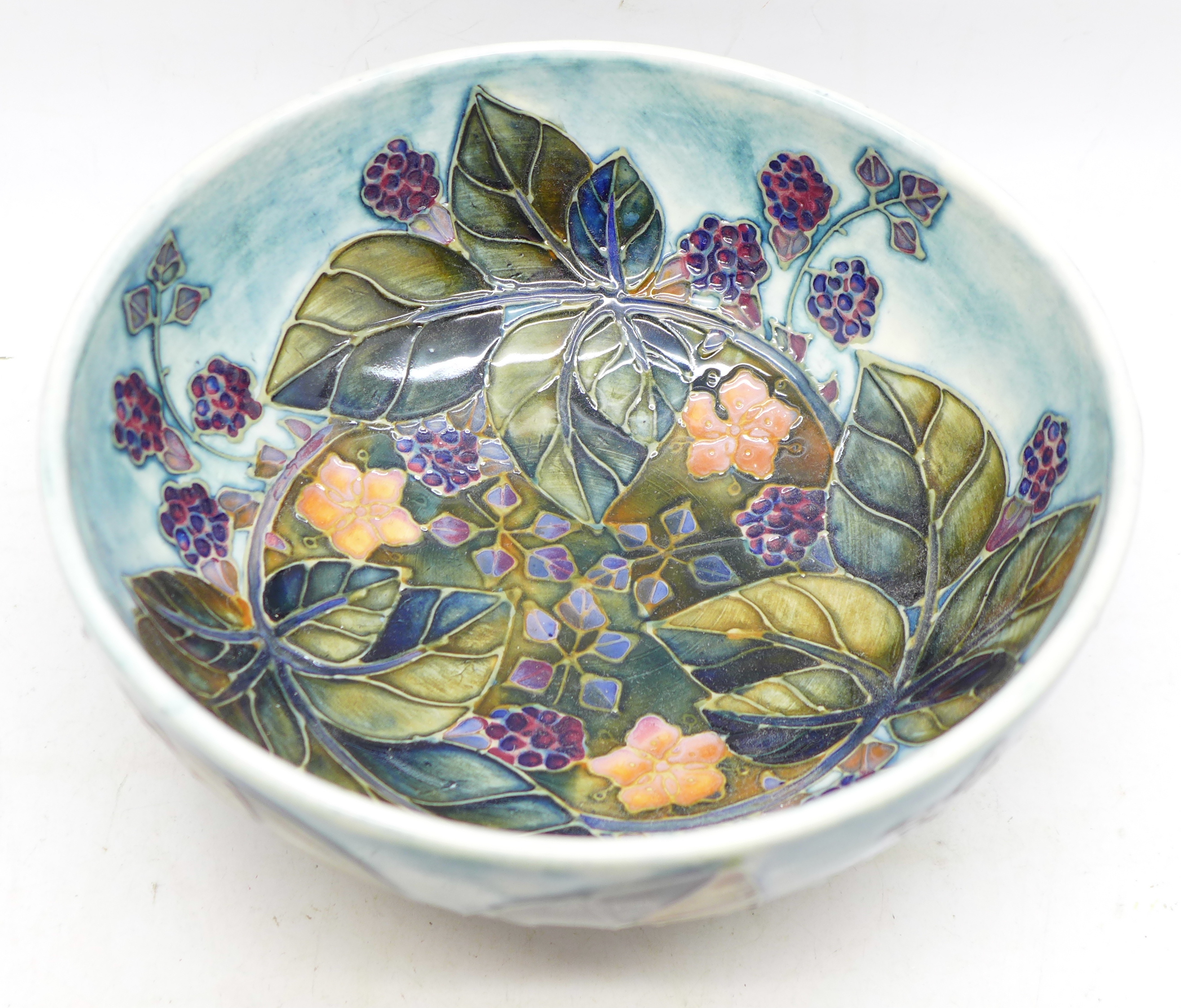 A Moorcroft Blackberries pattern bowl with box, 16cm diameter - Image 2 of 3