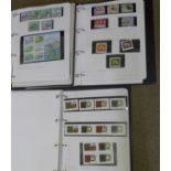 Stamps:- three folders with Jersey, Alderney and Summer Isles, approximately 119 pages in total, (27