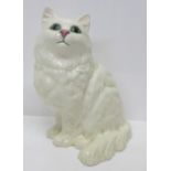 A Royal Doulton figure of a white Persian cat, marked 1867 on base, 21cm, a/f (hairline crack to