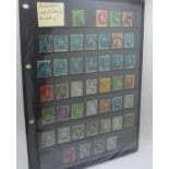 Stamps:- Barbados Seated Brittanias on stock card, 43 stamps for sorting
