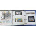 Stamps; two folders with GB commemoratives and one folder of Jersey commemoratives