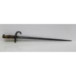 A French 1878 bayonet, blade 51cm