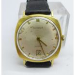 An 18ct gold cased Cortebert wristwatch, lacking second hand, one marker loose, 33mm case