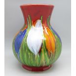 An Anita Harris art pottery Trojan vase, Crocus design, signed Anita Harris in gold on the base,