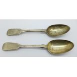 A pair of Victorian silver spoons, London 1866, Henry Holland, 107g