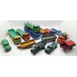 A Corgi Major Toys Ecurle Ecosse Racing Car Transporter, Dinky Foden, Leyland Octopus and other flat