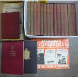 Two boxes of books including fourteen volumes of The History of The Great War, other war