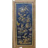 Two Chinese silkwork embroideries, framed