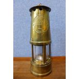 An Eccles Type 6 brass miners lamp