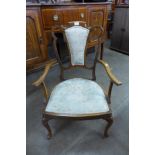 An Edward VII mahogany lady's chair