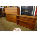 Three teak modular room divider sections