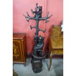 A Swiss style bronze bear hallstand, 172cms h