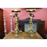 A pair of Italian style painted blackamoor torcheres, one a/f