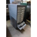 A steel ten drawer chest