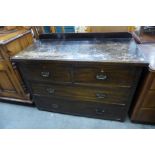 An Edward VII beech chest of drawers