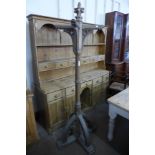 A Victorian Gothic Revival carved oak coat stand, manner of A.W.N. Pugin, 200cms h x 73cms w