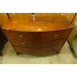 A George III mahogany bow front chest of drawers