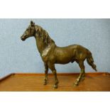 A bronze figure of a stallion, 30cms h